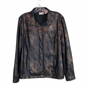 Chico’s Metallic Snake Print Jacket Size 2 Large